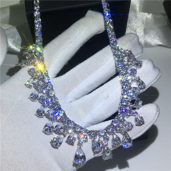 water drop necklace white gold filled pear cut 5a zircon cz statement party wedding necklaces for women jewelry 45cm, Black
water drop necklace white gold filled pear cut 5a zircon cz statement party wedding necklaces for women jewelry 45cm, Black