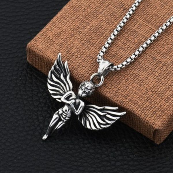 fashion men and women nacklace 2019 angel vintage retro pandent chain hip hop necklace cherub pendant trendsetter steampunk, Silver
fashion men and women nacklace 2019 angel vintage retro pandent chain hip hop necklace cherub pendant trendsetter steampunk, Silver