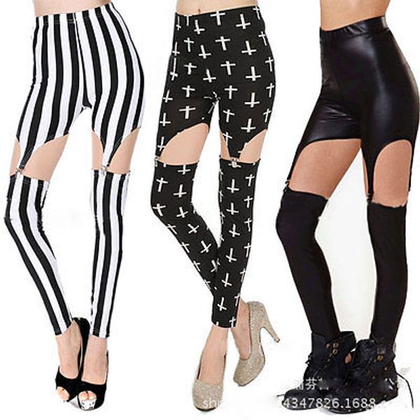 women tights stitching thigh hollow metal clips suspenders tights pant rrv52p, Black;white
women tights stitching thigh hollow metal clips suspenders tights pant rrv52p, Black;white