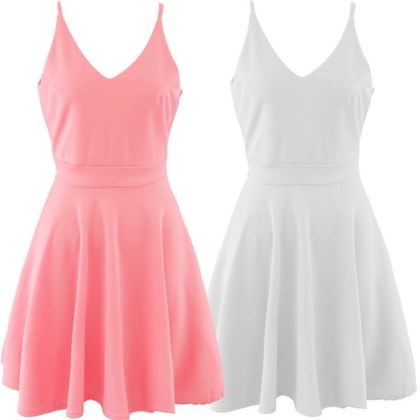 fashion women's v-neck dresses sundress summer evening party beach mini dress 2018 ladies pink/white short dress female vestidos, Black;gray
fashion women's v-neck dresses sundress summer evening party beach mini dress 2018 ladies pink/white short dress female vestidos, Black;gray