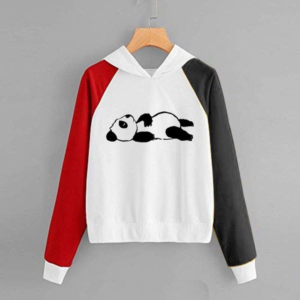 women's hoodies & sweatshirts chamsgend harajuku panda animal printed women sweatshirt long sleeve patchwork pullover hooded hoodie f72, Black
women's hoodies & sweatshirts chamsgend harajuku panda animal printed women sweatshirt long sleeve patchwork pullover hooded hoodie f72, Black