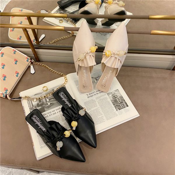 female shoes womens slippers outdoor luxury slides cover toe mules loafers 2020 designer flat pointed summer rome fabric, Black
female shoes womens slippers outdoor luxury slides cover toe mules loafers 2020 designer flat pointed summer rome fabric, Black