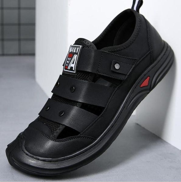 2020 new men's sandals summer genuine leather baotou beach shoes soft bottom hollow outdoor casual shoes quality wading, Black
2020 new men's sandals summer genuine leather baotou beach shoes soft bottom hollow outdoor casual shoes quality wading, Black
