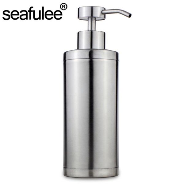 300ml 1 Pc Kitchen Bathroom Soap Dispenser (stainless Steel Head + Stainless Steel And Ps 2layer Bottle ) Dishwashing Liquid