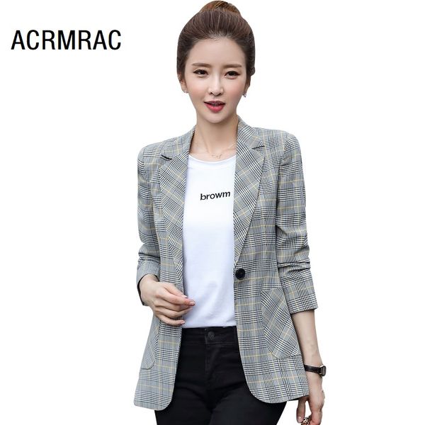 women blazers slim autumn winter plaid jacket long sleeve blazer & suits women 1987, White;black
women blazers slim autumn winter plaid jacket long sleeve blazer & suits women 1987, White;black