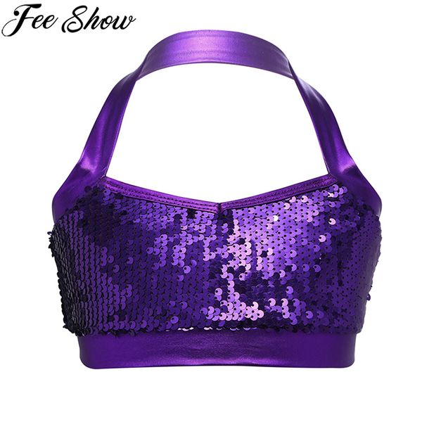 feeshow 6-14 kids girls mermaid glittery halter sequins bra crop for ballet dance stage performance mermaid clothes, Blue
feeshow 6-14 kids girls mermaid glittery halter sequins bra crop for ballet dance stage performance mermaid clothes, Blue