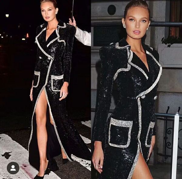 2019 new fashion black coats sequined button v-neck long sleeve celebrity evening party bandage jackets, Black;brown
2019 new fashion black coats sequined button v-neck long sleeve celebrity evening party bandage jackets, Black;brown