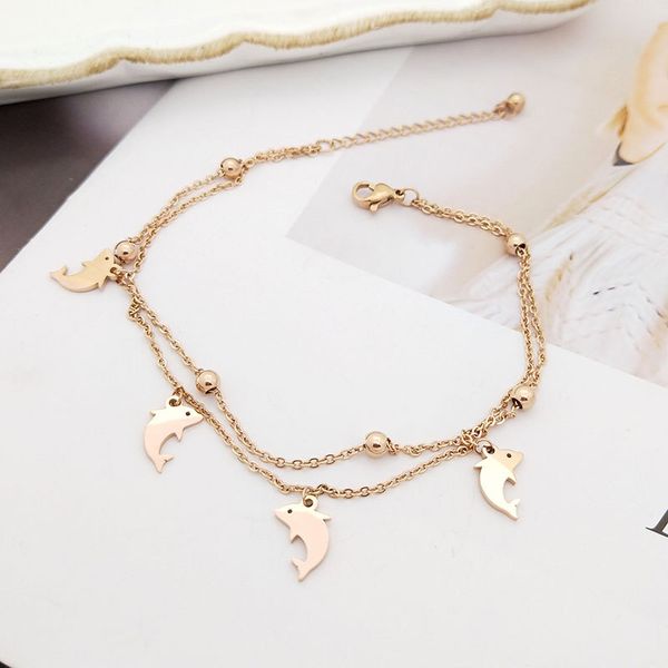 korean fashion cute double-deck titanium steel dolphin anklets for women rose gold foot chain ankle bracelet, Red;blue
korean fashion cute double-deck titanium steel dolphin anklets for women rose gold foot chain ankle bracelet, Red;blue