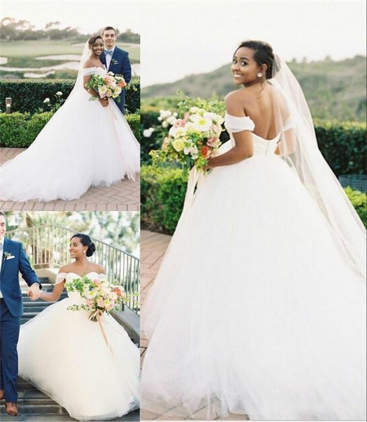 elegant women a-line long tulle off shoulder wedding dresses custom made ivory sweep train sweetheart bridal gowns, White
elegant women a-line long tulle off shoulder wedding dresses custom made ivory sweep train sweetheart bridal gowns, White