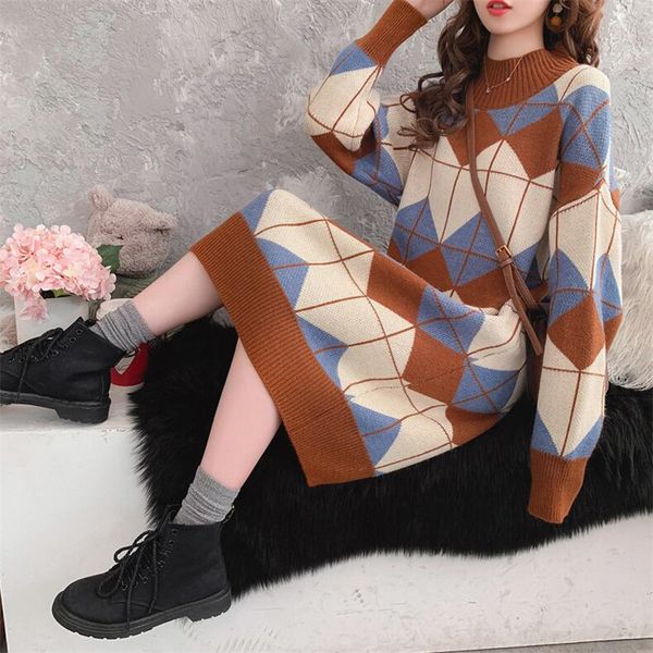 2020 mid-length loose sweater skirt female autumn and winter solid color long-sleeved new ins pullover sweater, White;black
2020 mid-length loose sweater skirt female autumn and winter solid color long-sleeved new ins pullover sweater, White;black