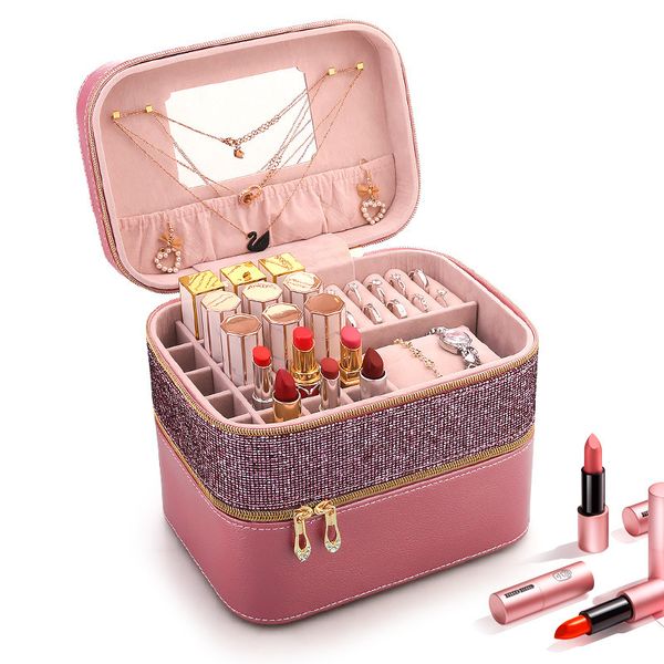 2020 new ladies makeup bag lipstick makeup bag portable storage box women's suitcase