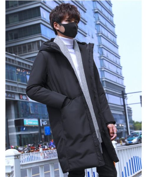 men's down & parkas winter solid long jacket thick warm coats korean white duck hooded casual clothing, Black
men's down & parkas winter solid long jacket thick warm coats korean white duck hooded casual clothing, Black