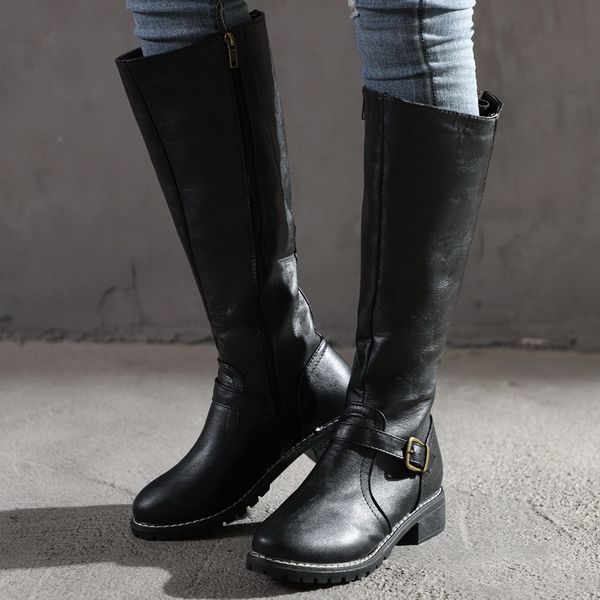 women boots flat heel women pu leather suede matte zapatos de mujer buckle riding knight boots british style shoes woman, Black
women boots flat heel women pu leather suede matte zapatos de mujer buckle riding knight boots british style shoes woman, Black