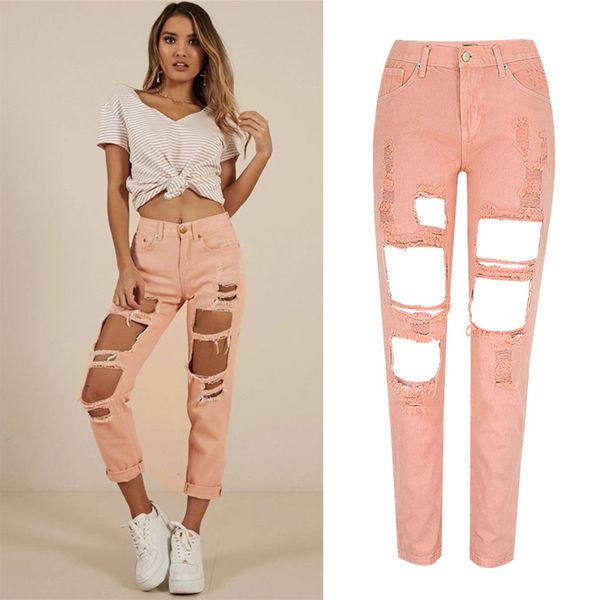 2019 new women fashion straight jeans woman casual ripped hole jeans high waist loose denim pants streetwear trousers female, Blue
2019 new women fashion straight jeans woman casual ripped hole jeans high waist loose denim pants streetwear trousers female, Blue
