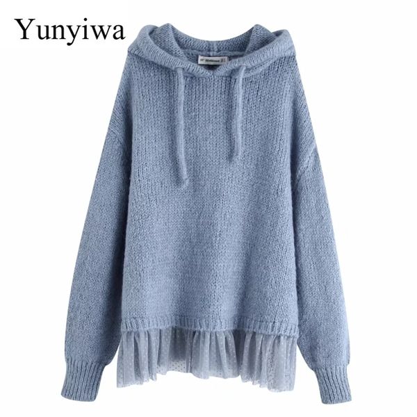 2020 women sweet hem mesh patchwork hooded sweaters long sleeve solid pullovers preppy style female casual chic cute, White;black
2020 women sweet hem mesh patchwork hooded sweaters long sleeve solid pullovers preppy style female casual chic cute, White;black