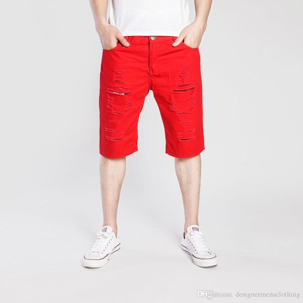 mens ripped short jeans half knee length summer washed casual male jean shorts, White;black
mens ripped short jeans half knee length summer washed casual male jean shorts, White;black