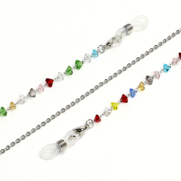 colorful triangle crystal sun suspension stainless steel sunglasses is not easy to fade anti-skid hanging chain glasses chain
colorful triangle crystal sun suspension stainless steel sunglasses is not easy to fade anti-skid hanging chain glasses chain