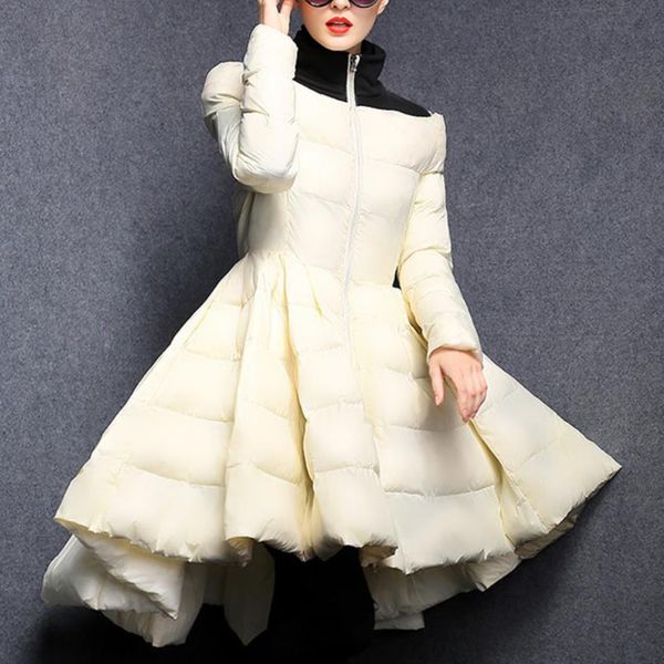 pleated women winter down jackets 2019 new fashion stand collar slim warm long coat female big swing ladies outwear, Tan;black
pleated women winter down jackets 2019 new fashion stand collar slim warm long coat female big swing ladies outwear, Tan;black
