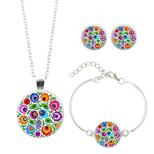 polish folk art jewelry set with silver color polish folk art picture glass cabochon necklace earrings bracelet bohemia set
polish folk art jewelry set with silver color polish folk art picture glass cabochon necklace earrings bracelet bohemia set