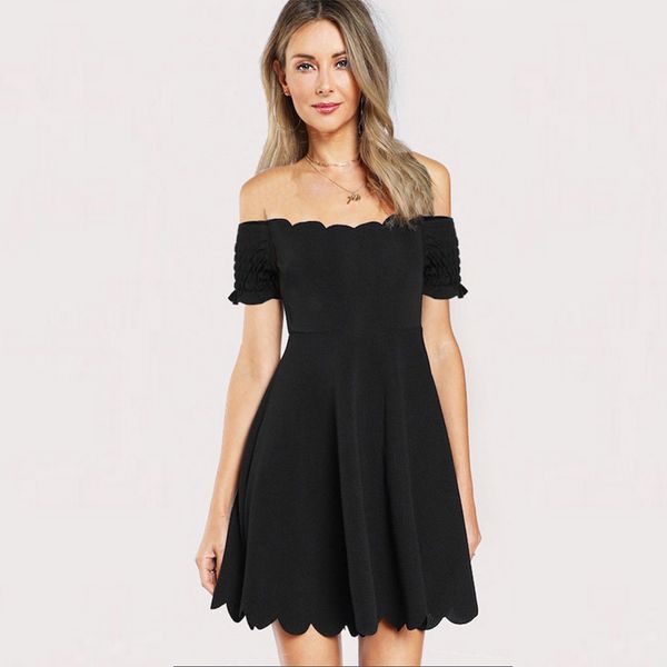 womens off shoulder mini dress ladies short sleeve crimping party dress slash neck solid pleated color selling, Black;gray
womens off shoulder mini dress ladies short sleeve crimping party dress slash neck solid pleated color selling, Black;gray