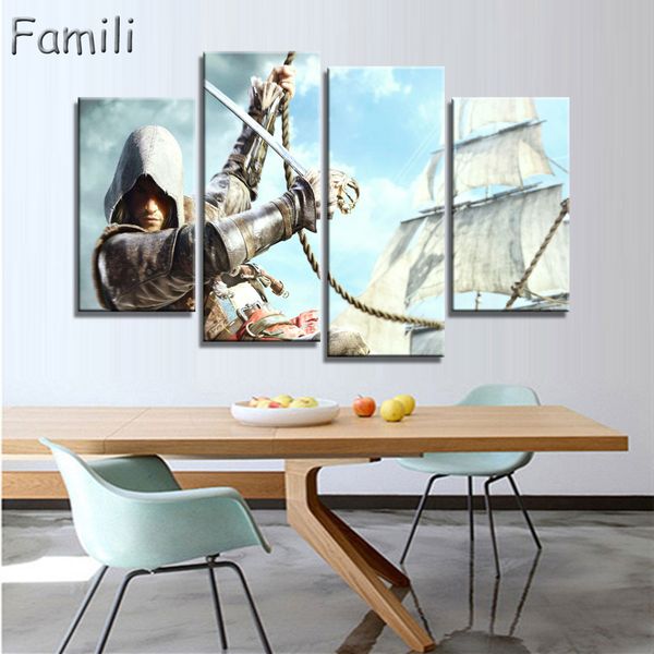 4 panel hd prints movie assassins creed role poster wall modular picture canvas paintings for living room kids room painting
4 panel hd prints movie assassins creed role poster wall modular picture canvas paintings for living room kids room painting