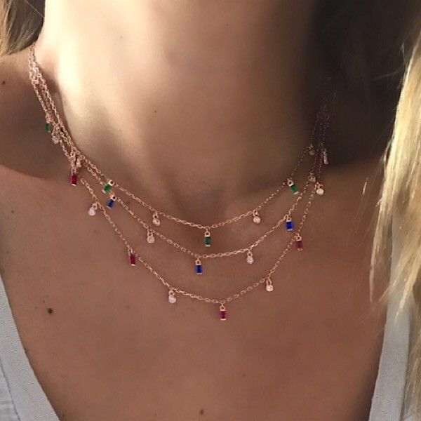 collarbone necklace new arrived 3 colors green blue red baguette round geomtric cz drop charm lovely gorgeous charm jewelry, Silver
collarbone necklace new arrived 3 colors green blue red baguette round geomtric cz drop charm lovely gorgeous charm jewelry, Silver