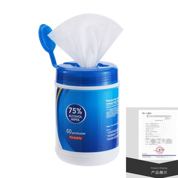 60Pcs/Canister 75% Alcohol Wet Wipes Antibacterial Cleaning Tissue Sanitizer Pads Hand Surface Disinfectant Wet Pads Skin Cleaning Wipes
60Pcs/Canister 75% Alcohol Wet Wipes Antibacterial Cleaning Tissue Sanitizer Pads Hand Surface Disinfectant Wet Pads Skin Cleaning Wipes