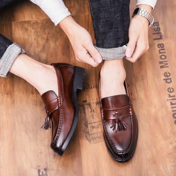 men tassel loafers leather shoes for men party wedding male platform shoes casual footwear sapato masculino, Black
men tassel loafers leather shoes for men party wedding male platform shoes casual footwear sapato masculino, Black