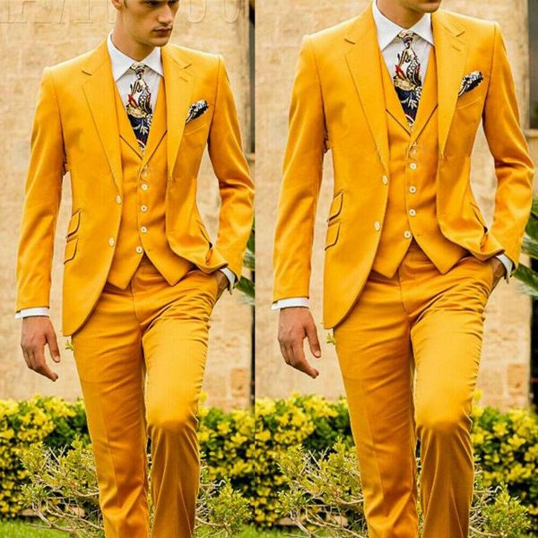 new styel yellow formal business slim men's wedding suits prom 3 piece groom tuxedo custom size color jacket pant vest, White;black
new styel yellow formal business slim men's wedding suits prom 3 piece groom tuxedo custom size color jacket pant vest, White;black