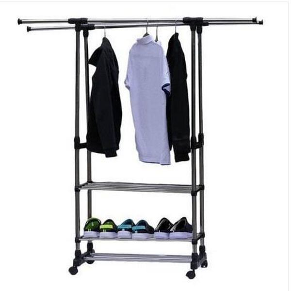 2019 wholesales dual bars horizontal vertical 3 tiers stainless steel clothing garment shoe rack dual bars horizontal vertical
2019 wholesales dual bars horizontal vertical 3 tiers stainless steel clothing garment shoe rack dual bars horizontal vertical