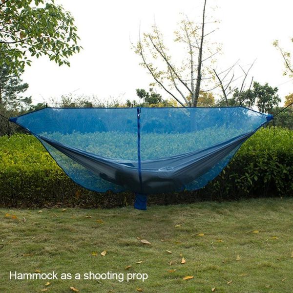 1-2 Person Camping Portable Hanging Bed Strength Hammock Outdoor Sleep Swing Prevent Mosquitoes Parachute Fabric