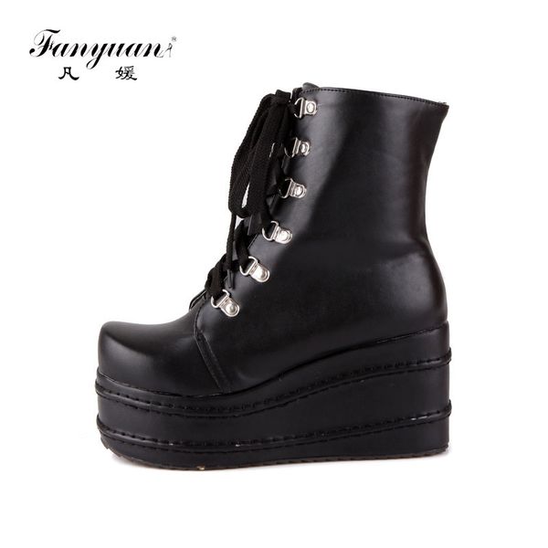 fanyuan mujer fashion platform shoes women punk black gothic ankle boots womens platform wedge lace up motorcycle boots
fanyuan mujer fashion platform shoes women punk black gothic ankle boots womens platform wedge lace up motorcycle boots