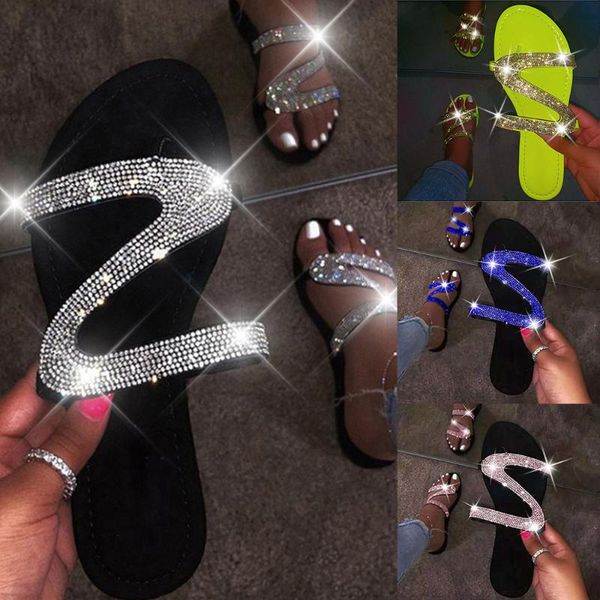 women summer flat bling slippers casual flip flops non-slip outdoor beach slides sandals crystal jelly shoes ladies 2020, Black
women summer flat bling slippers casual flip flops non-slip outdoor beach slides sandals crystal jelly shoes ladies 2020, Black