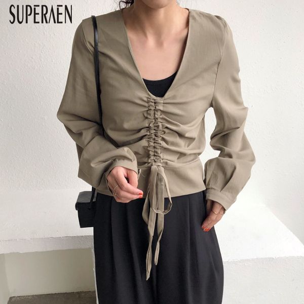 superaen korean style women shirts autumn new 2019 solid color ladies blouses and long-sleeved sweet drawstring shirts, White
superaen korean style women shirts autumn new 2019 solid color ladies blouses and long-sleeved sweet drawstring shirts, White
