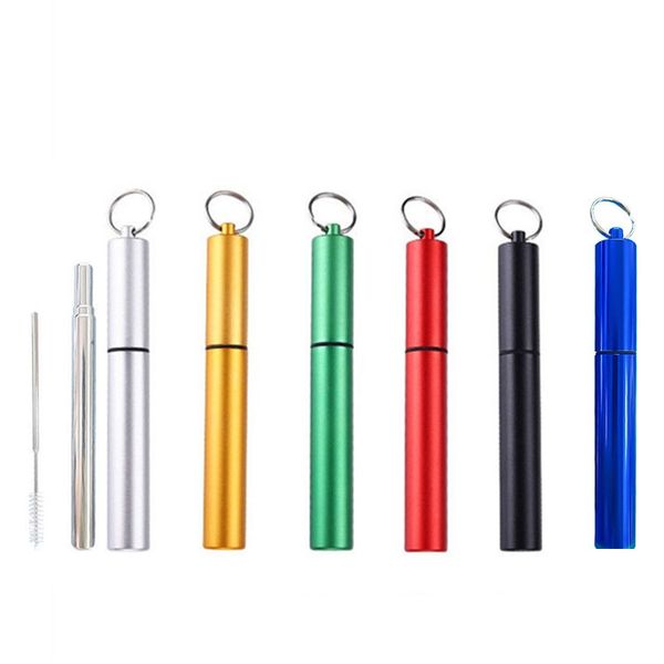 2020 fda portable reusable folding drinking straws stainless steel metal telescopic foldable straws with aluminum case & cleaning brush
2020 fda portable reusable folding drinking straws stainless steel metal telescopic foldable straws with aluminum case & cleaning brush