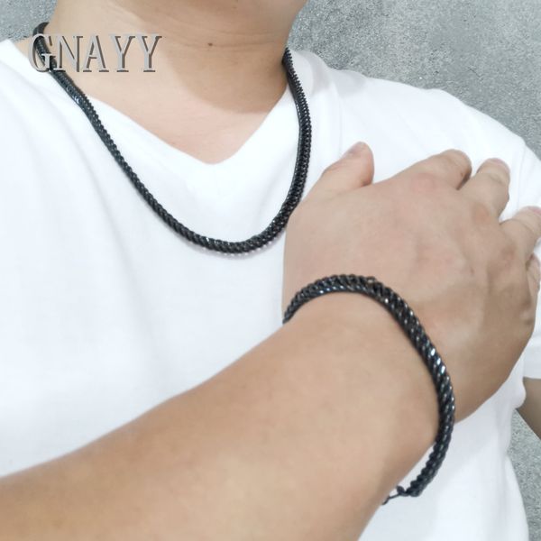 for fashion mens jewelry set stainless steel black curb chain link necklace + bracelet set 7mm 24 inch+8.5'', Silver
for fashion mens jewelry set stainless steel black curb chain link necklace + bracelet set 7mm 24 inch+8.5'', Silver