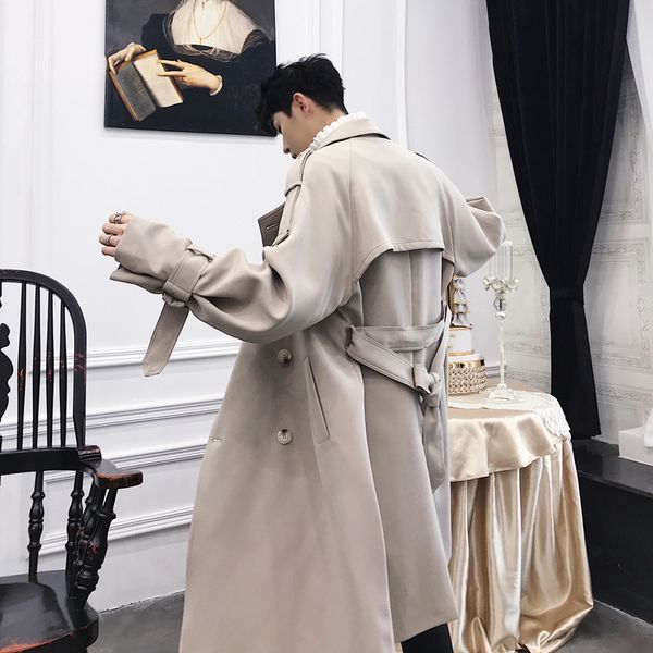 xxl long lapel jacket in british style double breasted knee-length trench coat popular logo men's wear, Tan;black
xxl long lapel jacket in british style double breasted knee-length trench coat popular logo men's wear, Tan;black