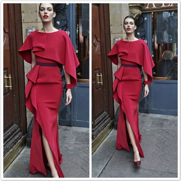 mermaid prom dresses red jewel neck ruffles side split evening dress party red carpet formal wear ogstuff robes de soirée, Black
mermaid prom dresses red jewel neck ruffles side split evening dress party red carpet formal wear ogstuff robes de soirée, Black
