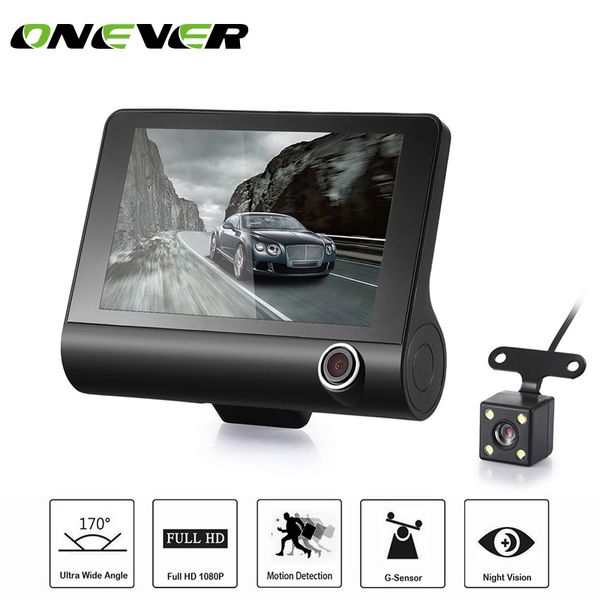 

onever three recorded dual dash camera 1080p full hd hidden driving recorder 170 degrees wide view angle with loop recording car