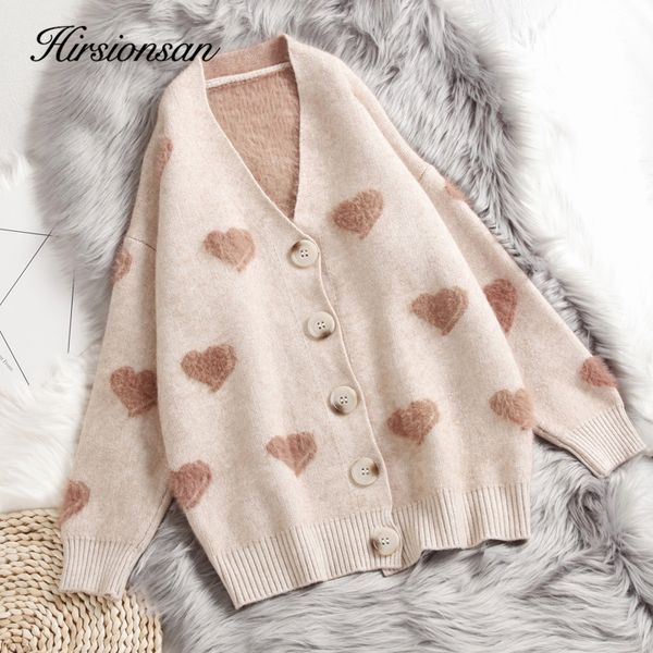 hirsionsan cashmere sweater women autumn winter 2019 knitted cardigans kawaii heart loose clothes oversized soft warm pull femme, White
hirsionsan cashmere sweater women autumn winter 2019 knitted cardigans kawaii heart loose clothes oversized soft warm pull femme, White