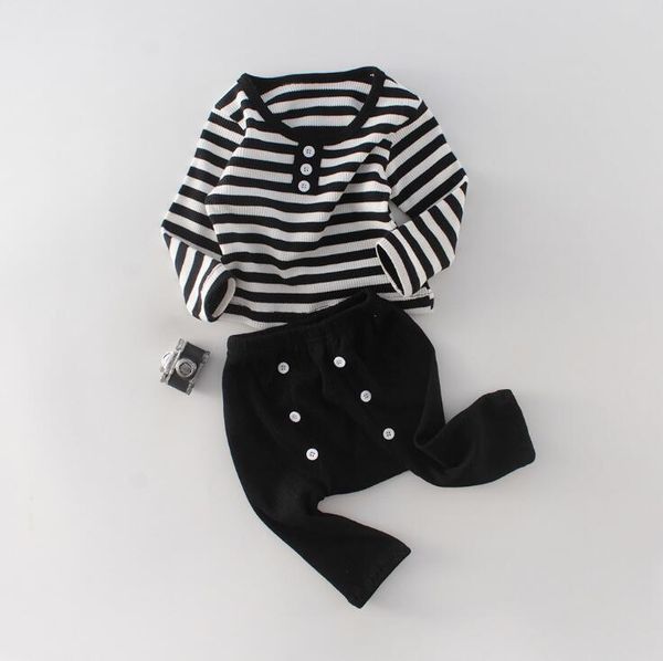 2020 new baby girls boys 2 pcs striped set t-shirt+pp pants spring kids suits 6-24 month pp686 t200413, White
2020 new baby girls boys 2 pcs striped set t-shirt+pp pants spring kids suits 6-24 month pp686 t200413, White