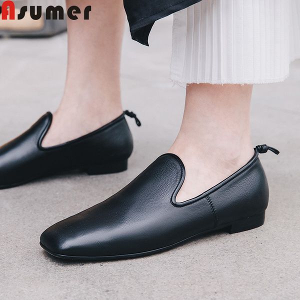 asumer 2019 new flats shoes women square toe shallow genuine leather shoes solid colors slip on loafers women flats, Black
asumer 2019 new flats shoes women square toe shallow genuine leather shoes solid colors slip on loafers women flats, Black