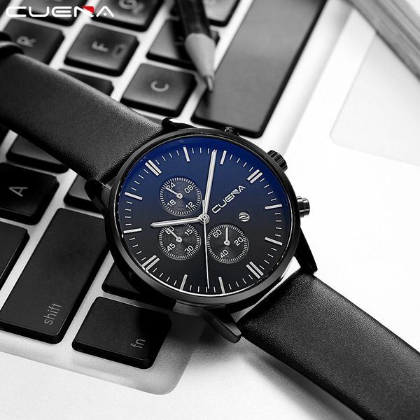 cuena luxury fashion brand men watch faux leather mens blue ray glass quartz analog mens clock watches calen orologio uomo, Slivery;brown
cuena luxury fashion brand men watch faux leather mens blue ray glass quartz analog mens clock watches calen orologio uomo, Slivery;brown