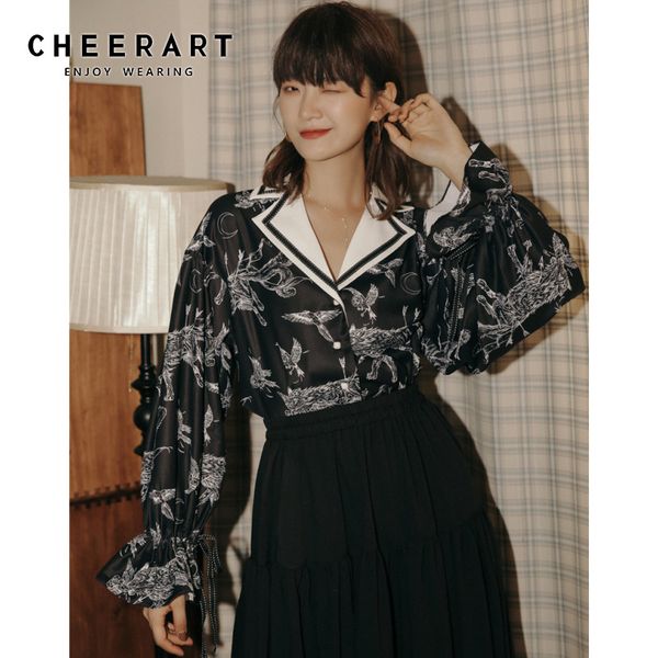 cheerart 2020 designer vintage blouse long sleeve shirt women animal print lapel flare sleeve collar shirt ladies top, White
cheerart 2020 designer vintage blouse long sleeve shirt women animal print lapel flare sleeve collar shirt ladies top, White