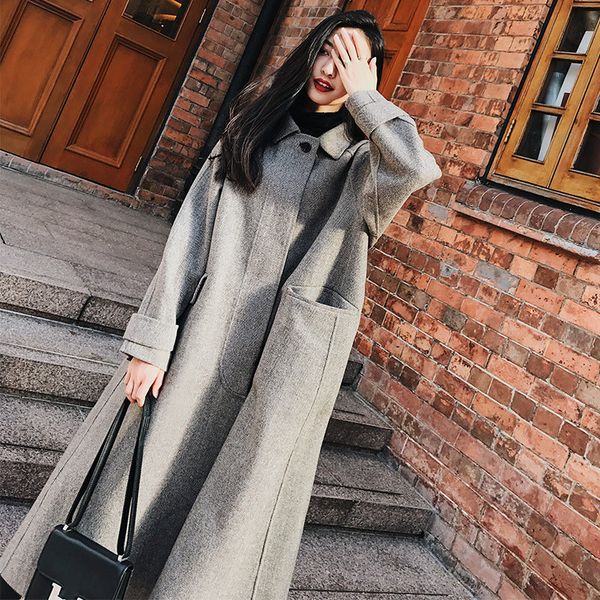 long woolen coat women winter korean loose windbreaker 2019 new autumn and winter tweed jacket big size abrigo mujer largo f1960, Black
long woolen coat women winter korean loose windbreaker 2019 new autumn and winter tweed jacket big size abrigo mujer largo f1960, Black