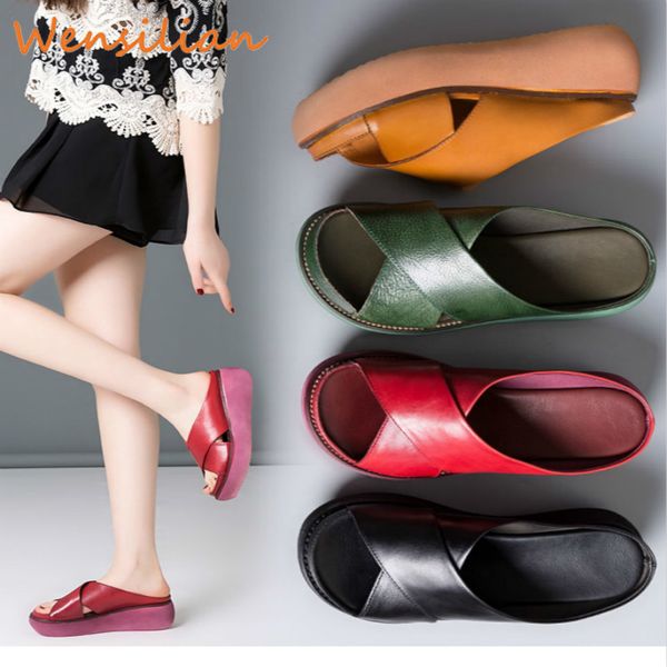 summer sandals women leather slippers soft wedges shoes platform sandals casual beach shoes slip on flip flops sandalias mujer, Black
summer sandals women leather slippers soft wedges shoes platform sandals casual beach shoes slip on flip flops sandalias mujer, Black