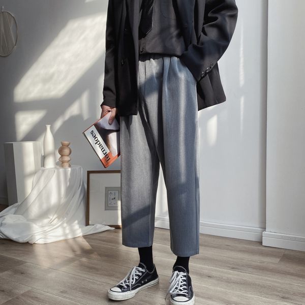 men's casual pants 2020 spring new retro solid color loose casual nine points small trousers youth fashion trend men's clothing, White;black
men's casual pants 2020 spring new retro solid color loose casual nine points small trousers youth fashion trend men's clothing, White;black