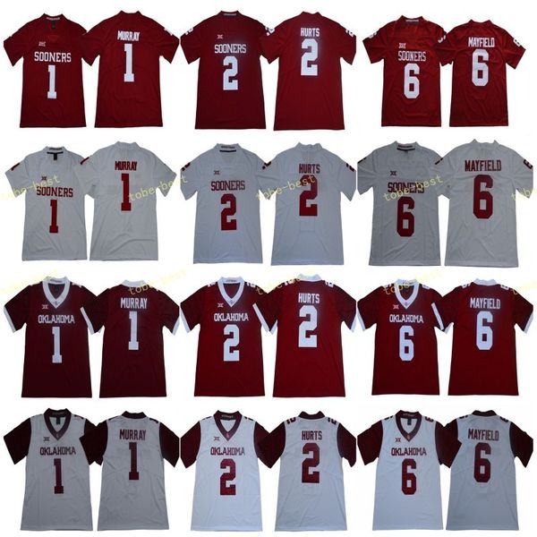 NCAA Oklahoma Sooners 1 Kyler Murray 2 Jalen Hurts 6 Baker Mayfield College Football Jerseys Mens Home Red Stitched Football Shirts
NCAA Oklahoma Sooners 1 Kyler Murray 2 Jalen Hurts 6 Baker Mayfield College Football Jerseys Mens Home Red Stitched Football Shirts