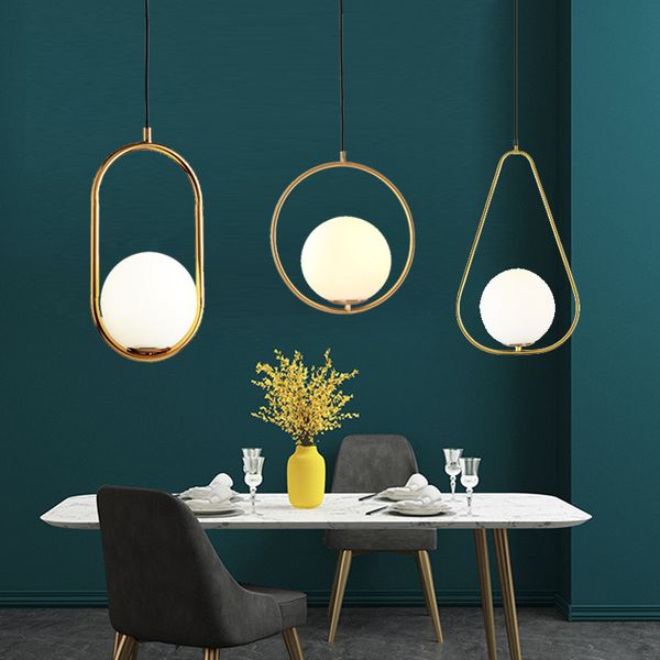 

Nordic Modern Lights Glass Ball Pendant Lamp Industriel Lamp Fixture Lustre Cafe Hotel Home Deco Art Hanging Light