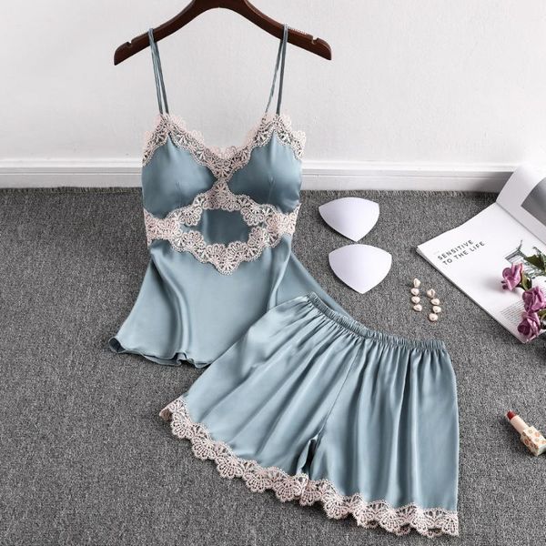 satin 2pcs pajamas suit lace lady nightwear strap shorts summer new intimate lingerie sleepwear kimono robe gown, Blue;gray
satin 2pcs pajamas suit lace lady nightwear strap shorts summer new intimate lingerie sleepwear kimono robe gown, Blue;gray